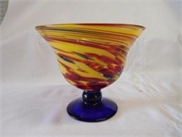 Stunning hand-made swirled spun glass vase