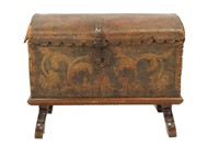 18th C. Spanish Colonial leather domed trunk