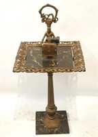 Marble brass antique smoke stand