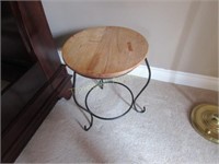 Wrought iron and wooden table