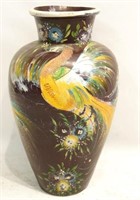 Mexican large hand painted ceramic vase