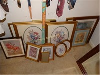 15 + framed prints & map (bedroom closet)