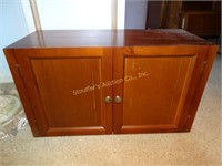 Wooden desk top organizer cabinet - 15"h x26"x11"