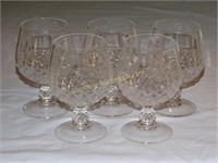 5" set of 5 glass brandy snifters