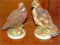 Bobwhite quail & ruffed grouse figurines