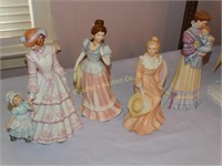 4 porcelain figurines: 2 Homco & 2 Lenox