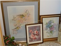 3 framed prints (bedroom closet) larges frame