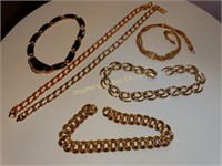 6 goldtone womens necklaces