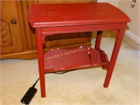 Red wooden table - 24"Wx12"Dx23"H