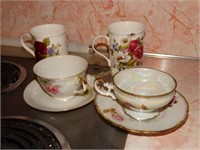 2 china (1 is occupied japan) cup & saucer sets &