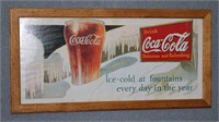 Vintage Coca-Cola Framed Advertising Wall Sign