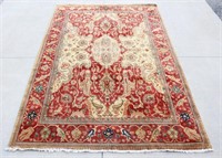 Large Heavy Wool Red & Gold Persian Oriental Rug