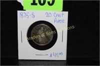 US 1875-S SEATED LIBERTY .20 CENT PIECE