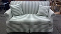 Green Stripped 2 Seater Sofa Bed