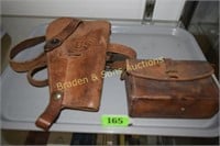 LEATHER HOLSTER AND CARTRIDGE CARRIER