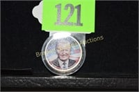 COLORIZED US PRESIDENTIAL COIN FEATURING DONALD