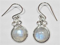Sterling Silver-Moonstone Drop Earrings