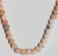 Sterling Silver Pink Opal Bead Necklace