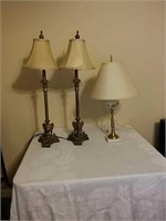 Pair of Buffet  Lamps and a accent lamp