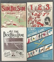 Four Piece Baseball Sheet Music Lot.