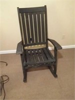 Black Painted Wood Rocking Chair