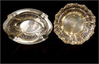 2 Fine Sterling Antique pierced bowls -app 776 gms
