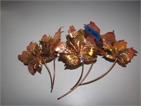 Pair of Copper Leaf Wall Decor