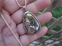 Sterling Silver Abalone Shell Necklace