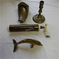 Group Lot of Four Unusual Brass Items