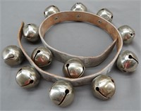 Leather String of 12 Sleigh Bells