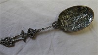 Detailed Ornate Sterling Silver Spoon High Relief