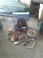 Lasko Cyclone Fan in box and misc houshold items