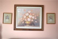 3 Piece Lot Framed Floral Print