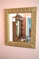Gold Tone Ornate Framed Mirror