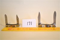 Lot of 2 Knives 2, 2 Blade White Tail Hand Hand