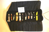 11 Knives W/ Case 3 Older Barlow Knives, Purina