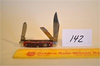 Hen & Rooster Knife Red Handle Millennium 2000