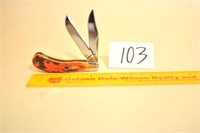Case XX Knife 2 Blade- Orange/Brown Handle