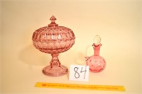 Vintage Ruby Colored Glass Candy Dish