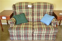 56" Long Love Seat W/ Recliner on Each End