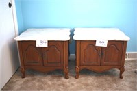 Matching Marble Top End Tables 22" Tall X 26"