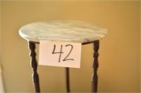 Wooden Base W/ Marble Top 27.5" Tall