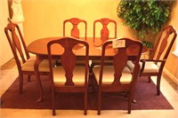 Dining Table Set W/ Leaf & 6 Chairs 68" Long X