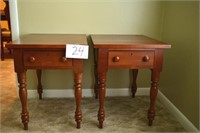 Pair of Matching Cherry End Tables 23.5" Tall X