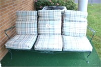 4 Piece Wrought Iron Patio Set W/ Cushions Couch