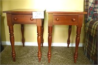 Pair of Matching Cherry End Tables 27.5" Tall X