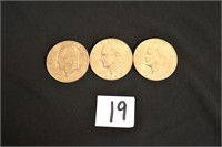 3 Eisenhower Dollars 1971, 1972, & 1978
