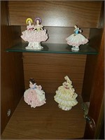 4 Dresden style porcelain figurines