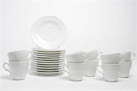 Richard Ginori Porcelain Cups & Saucers, Set of 10