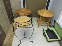 Wicker tables & Plant Stand
